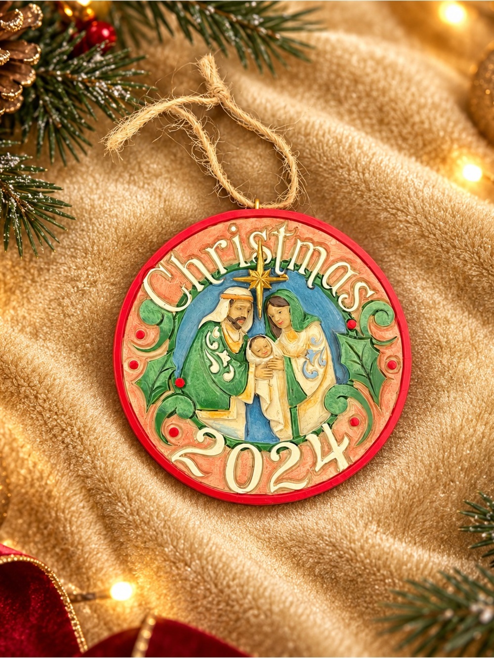 Jim Shore 2024 Holy Family Christmas Ornament w/ Box #6015507